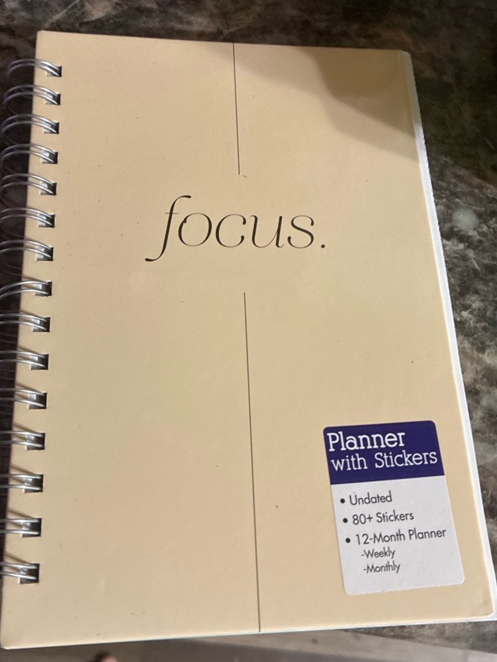 Focus Undated Planner with Stickers - Cream